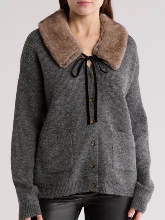 Wayf Sweaters - WAYF Gray Button Up Sweater